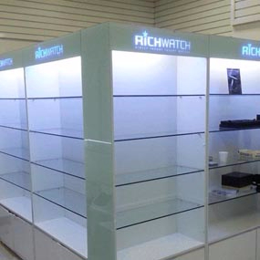 玻璃展示柜臺 陳列柜臺 白色烤漆