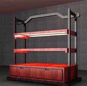 茶葉陳列柜中島展臺(tái)定制