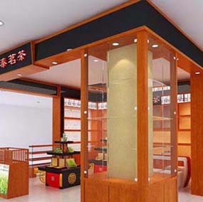 實(shí)木茶葉展柜定做
